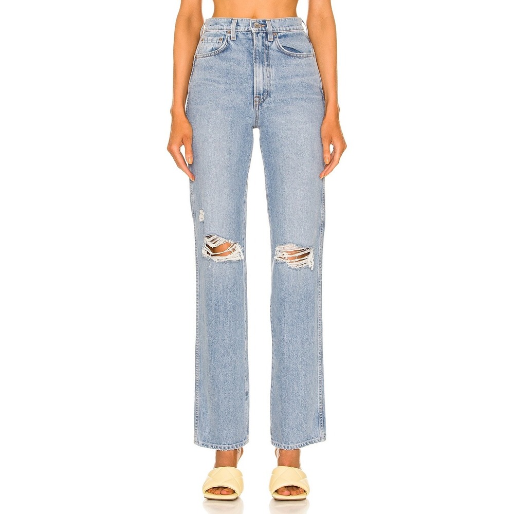 NWT‎ GRLFRND Womens Sara High Rise Straight Leg Distressed Jeans  23